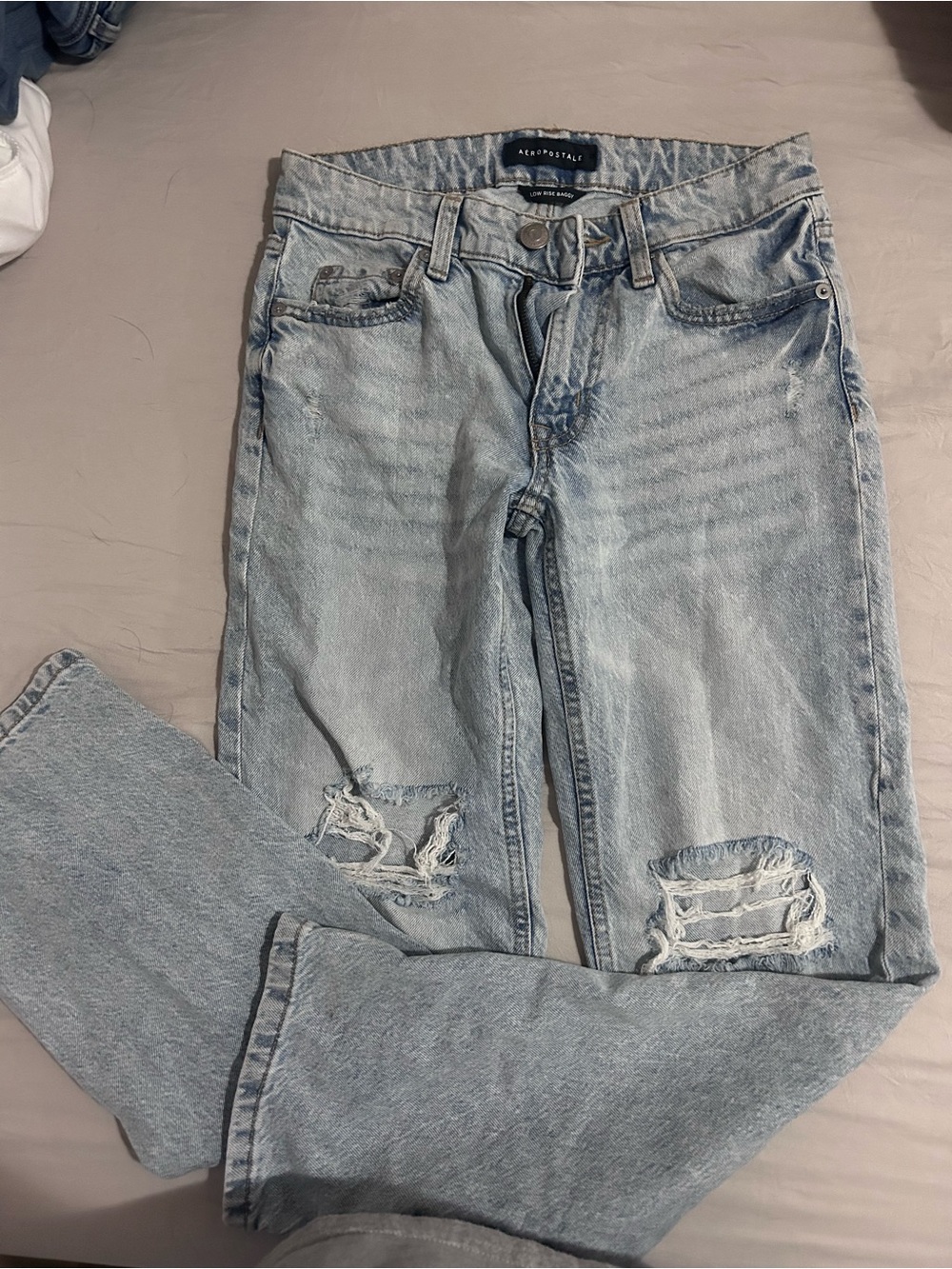 Aeropostale Light Blue Distressed Boyfriend Jeans
